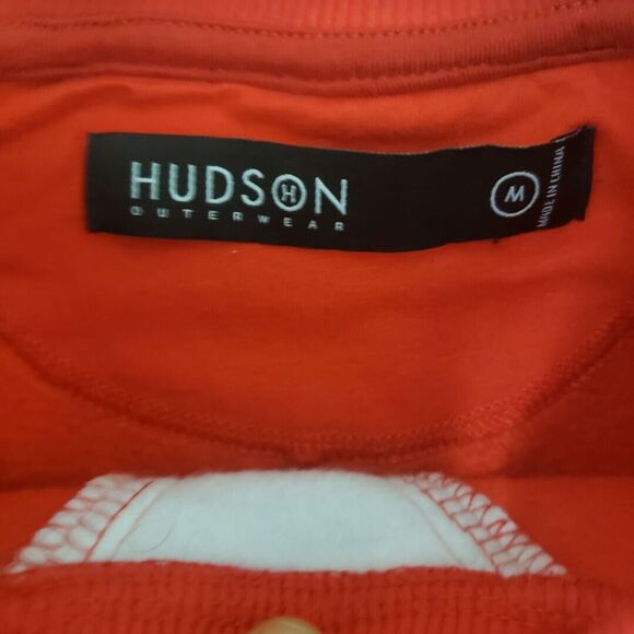 Hudson Outerwear Sweatshirt Mens Medium Red Cotton Fleece Pullover Sweater - Picture 8 of 11